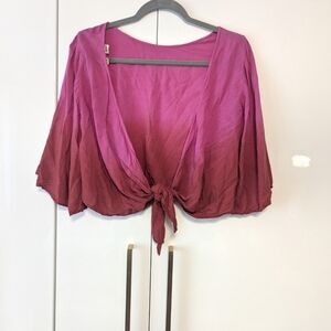 ✨HOST PICK✨Billabong Pink/Red Ombre Front Tie Shirt